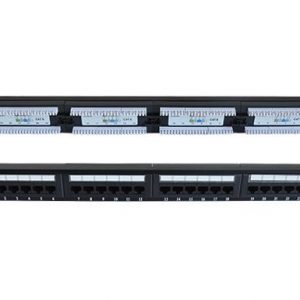 NaviaTec Cat6 Unshielded 24-Port Patch Panel, Crni