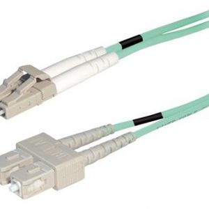 Transmedia Fiber optic MM OM4 Duplex Patch cable LC-SC 1m