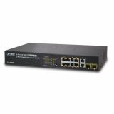 Planet 10-Port Web Managed PoE Switch (8x 100Mbps 802.3at PoE (125W) 2x combo GbE SFP) Uplink Ports...