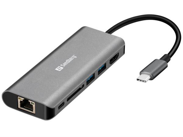 Sandberg USB-C Dock HDMI LAN SD USB,61W