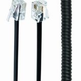 Gembird Telephone handset spiral cord, RJ10 (4P4C), 2 m, black
