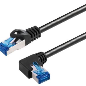 Transmedia Cat6A SFTP Patch Cable, RJ45 plug angled left, 2m