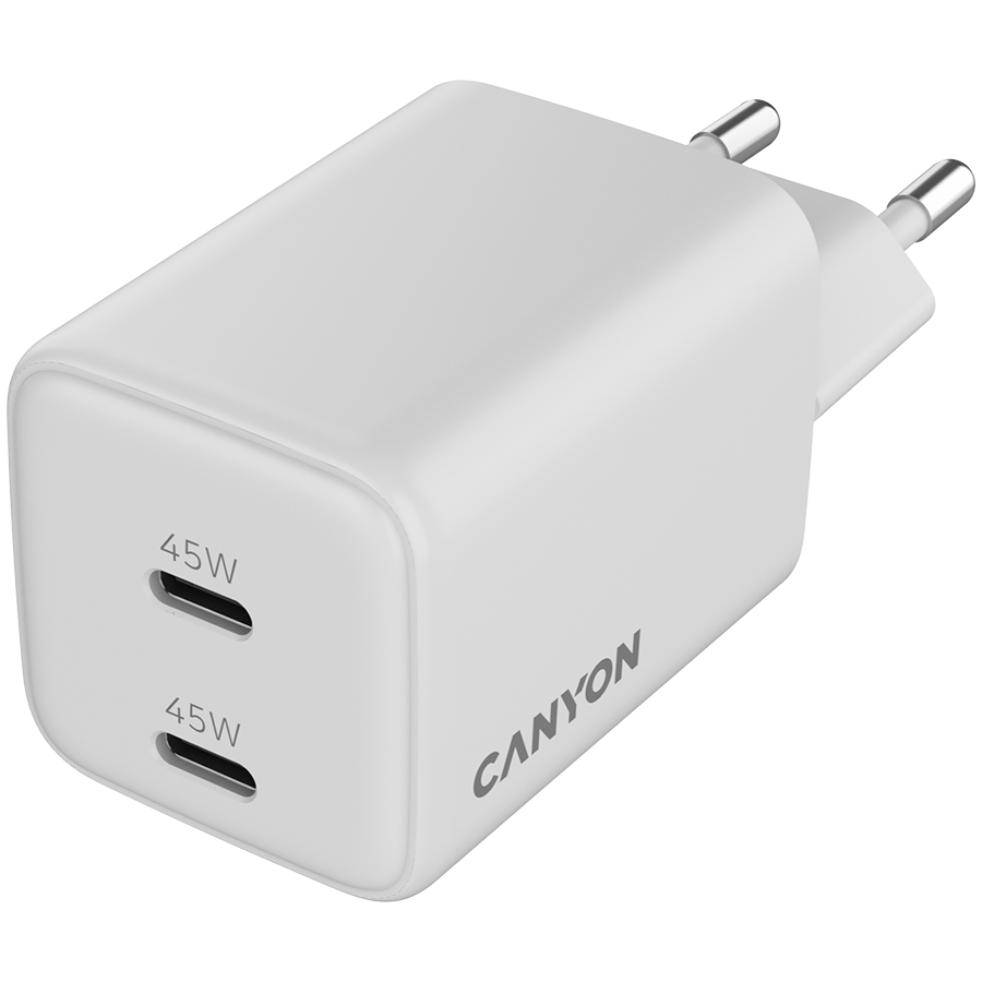 CANYON charger CU45CC GaN 45W 2xPD EU White - Slika 4
