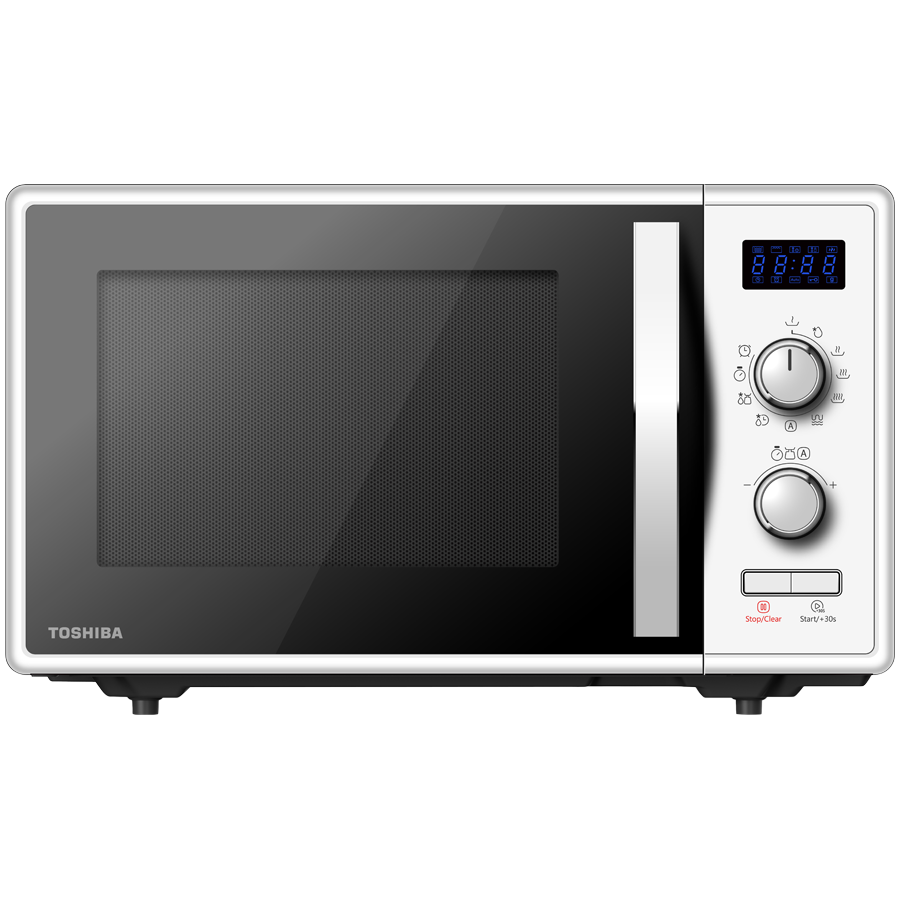 Toshiba MW2-AG23P(WH) 3-in-1 Microwave Oven with Grill and Combination Hob, 23 Litres, Rotating Plate with Storage, Timer, Built-in LED Lights, 900 W, Grill 1050 W, Pizza Programme, White Size: 485 x 403 x 296 - Slika 2