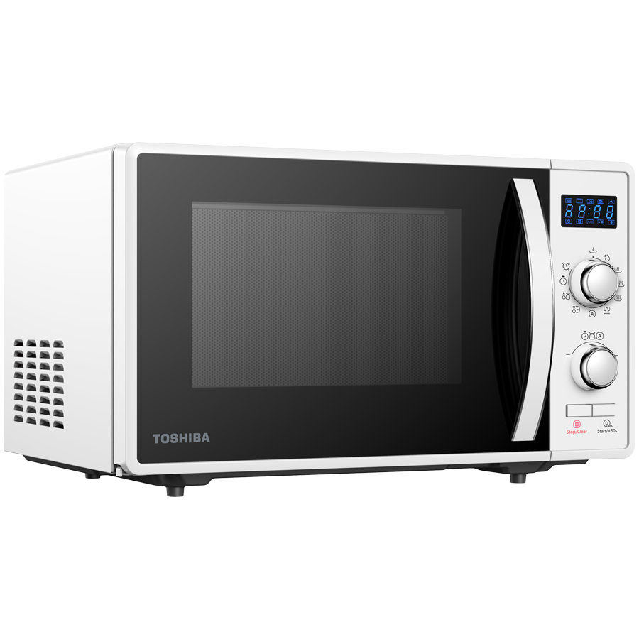 Toshiba MW2-AG23P(WH) 3-in-1 Microwave Oven with Grill and Combination Hob, 23 Litres, Rotating Plate with Storage, Timer, Built-in LED Lights, 900 W, Grill 1050 W, Pizza Programme, White Size: 485 x 403 x 296 - Slika 3