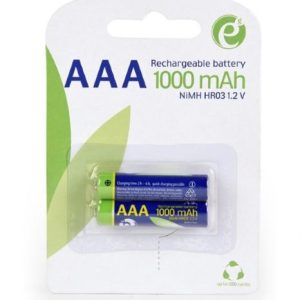 Gembird Ni-MH rechargeable AAA batteries, 1000mAh, 2pcs blister pack