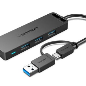 Vention 4-Port USB 3.0 Hub with Type C USB 3.0 2-in-1 Interface 0,15m