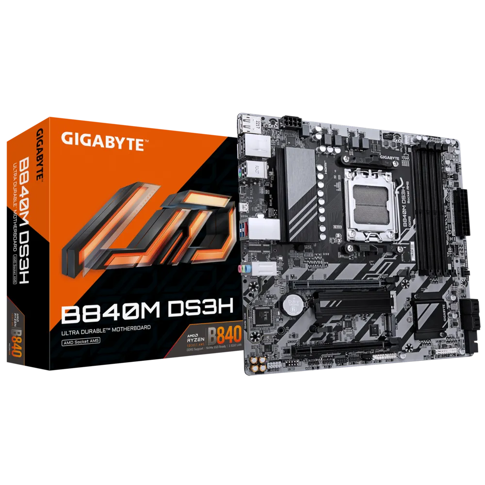 Gigabyte B840M DS3H, DDR5, SATA3, USB3.2GEN1, DP, 2.5GBE, AM5 MATX