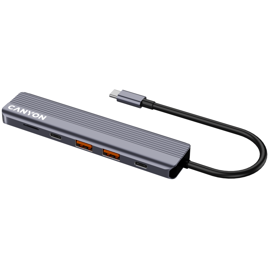 CANYON hub DS-17 6in1 4k USB-C Grey - Slika 5