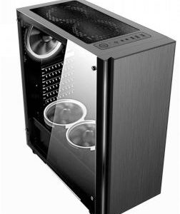 NaviaTec Master V2 Gaming Case, Tempered Glass Panel, 3x Black fans