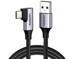 UGREEN USB-C (M) na USB-A (M), kutni 90°, 18W, 3A, pleteni kabel MFi, 1m