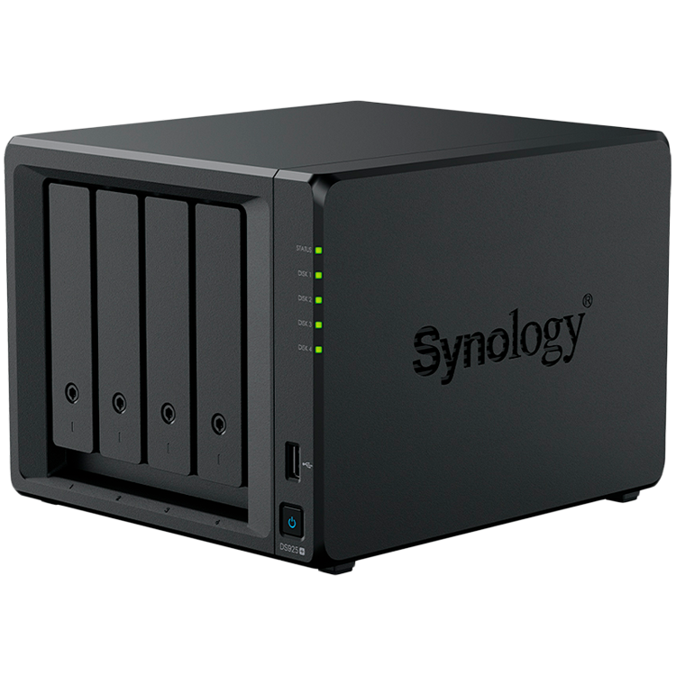 Synology DiskStation DS925+ Tower, 4-Bays 3.5'' SATA HDD/SSD, 2 x M.2 2280 NVMe SSD slot, CPU AMD Ryzen V1500B 4-core 2.2 GHz, 4 GB DDR4 ECC SODIMM, 2x RJ-45 2.5 GbE LAN Port; 2x USB 3.2; 1 xUSB Type-C expansion port; 2.26 kg; 3yr warranty - Slika 2