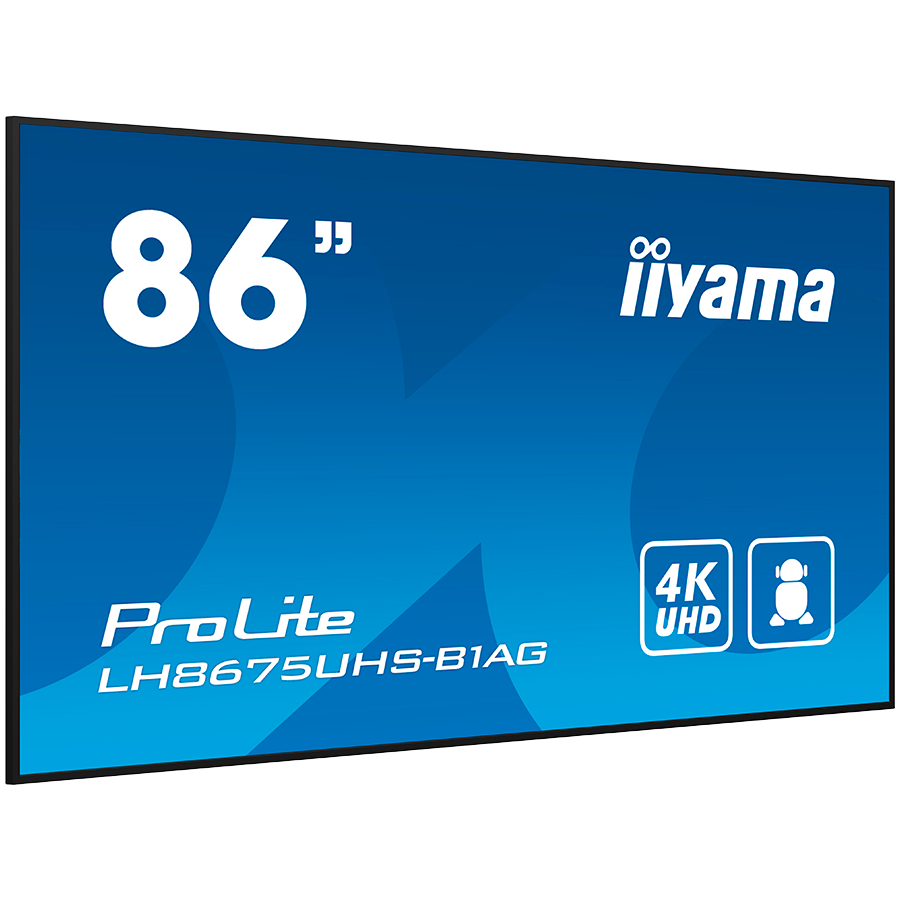 IIYAMA LFD LH8675UHS-B1AG 86" 4K 24/7 Android OS IPS 16:9 500cd 1400:1 8ms Android 11 OS, iiSignage², FailOver, EShare landscape, portrait - Slika 2