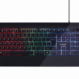 Gembird Slim "Rainbow" backlight multimedia keyboard, black, US layout