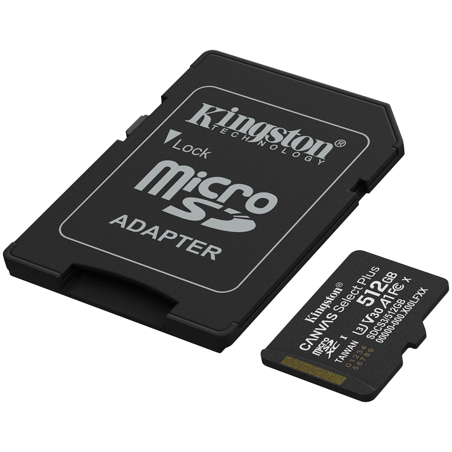 Kingston 512GB microSDXC Canvas Select Plus Gen3 150MB/s A1 Card + Adapter - Slika 2