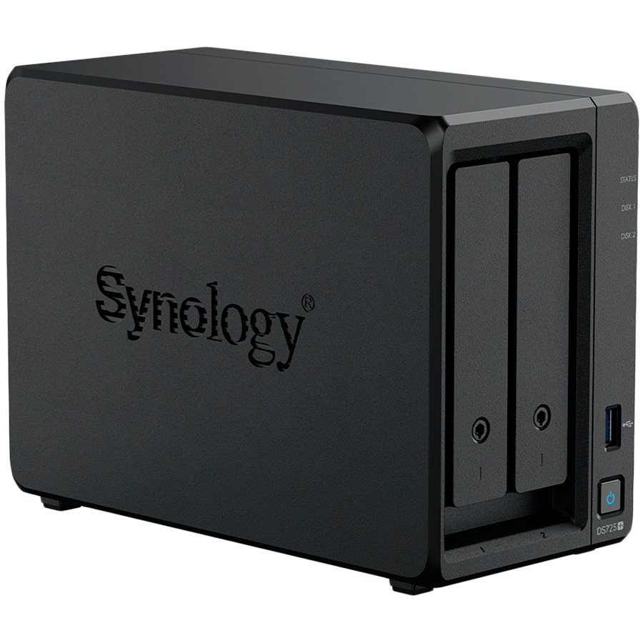 Synology DS725+, Tower, 2-Bays 3.5'' SATA HDD/SSD, 2 x M.2 2280 NVMe SSD, CPU AMD Ryzen R1600 dual-core (4-thread), max. boost up to 3.1 GHz, 4 GB DDR4 ECC SODIMM, 1 x 2.5 GbE, 1 x 1GbE, 1 x USB 3.2, 1 x eSATA USB-C, 1.51 kg, 3y - Slika 6