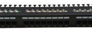 Masterlan patch panel 19" 24xRJ45, Cat6, 1U, with tie bar, black