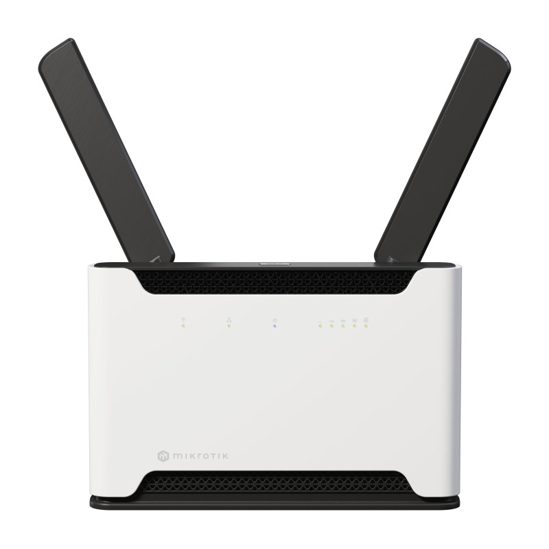 Mikrotik Chateau LTE18 ax kit, 1.8GHz CPU, 1GB RAM, 1×2.5 G-LAN, 4×G-LAN, 2.4Ghz/5Ghz, 802.11ax, LTE CAT18 modem, microSIM, USB, PSU, tower kućište, RouterOS L4