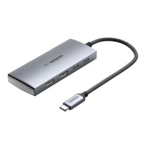 UGREEN 4-portni USB-C HUB 2xUSB-A, 2xUSB-C, 10Gbps, sivi