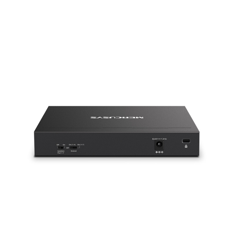 Mercusys 8-Port Gigabit Desktop preklopnik (Switch) 7× Gigabit PoE+, 1× Gigabit Non-Po, Plug & Play, metalno kućište - Slika 3