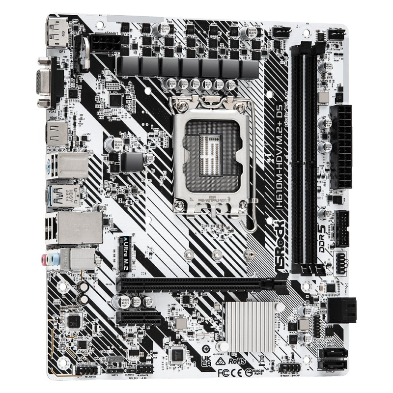 ASRock MB H610M-HDV/M.2+, S.1700, DDR5/5600MHz, PCIe 4.0, G-LAN, VGA/DP/HDMI, mATX - Slika 4