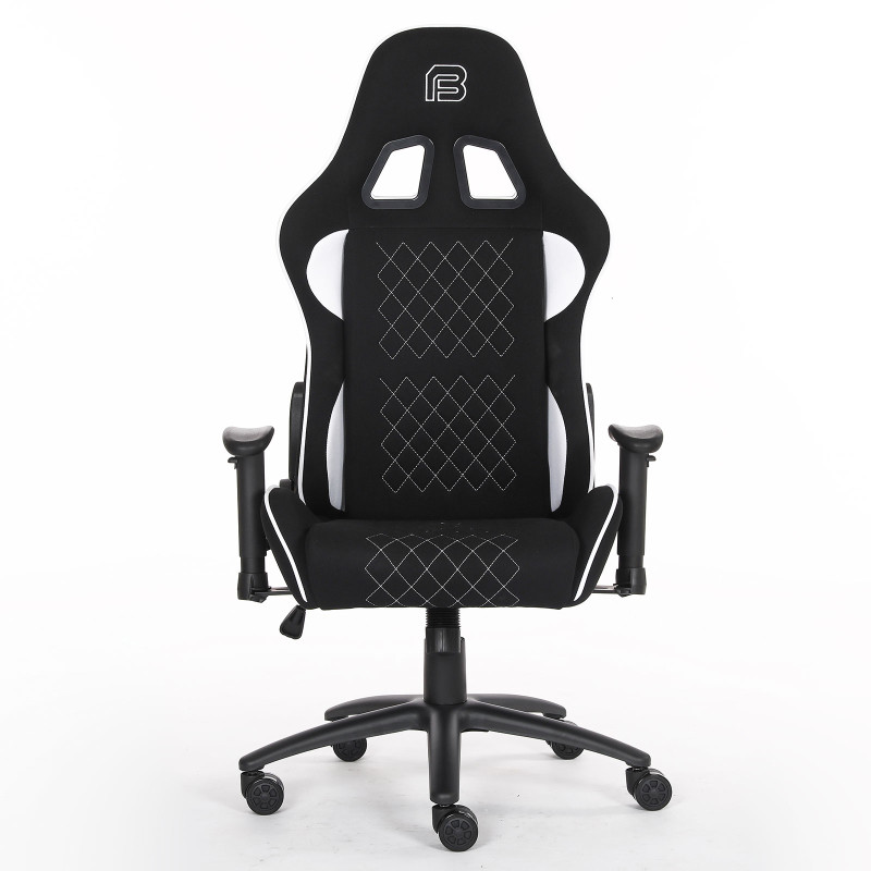 Bit Force KHAN F-2D igraća stolica s potpornim jastučićima, tkanina, 2D naslon za ruke, nosivost 150kg, crno/bijela - Slika 2