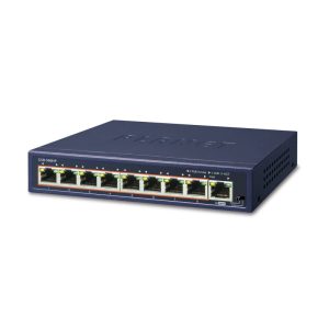 PLANET Gigabit Preklopnik (Switch) 8-port 10/100/1000Mbps sa 8-Port 802.3at PoE + 1-port Gigabit Ethernet Switch (100W POE Budget with External Power Supply)