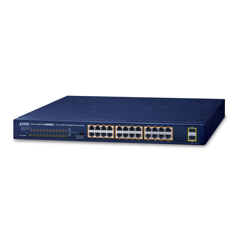 PLANET Gigabit PoE preklopnik 24-port 10/100/1000Mbps 802.3at + 2-port 1000X SFP (220W)