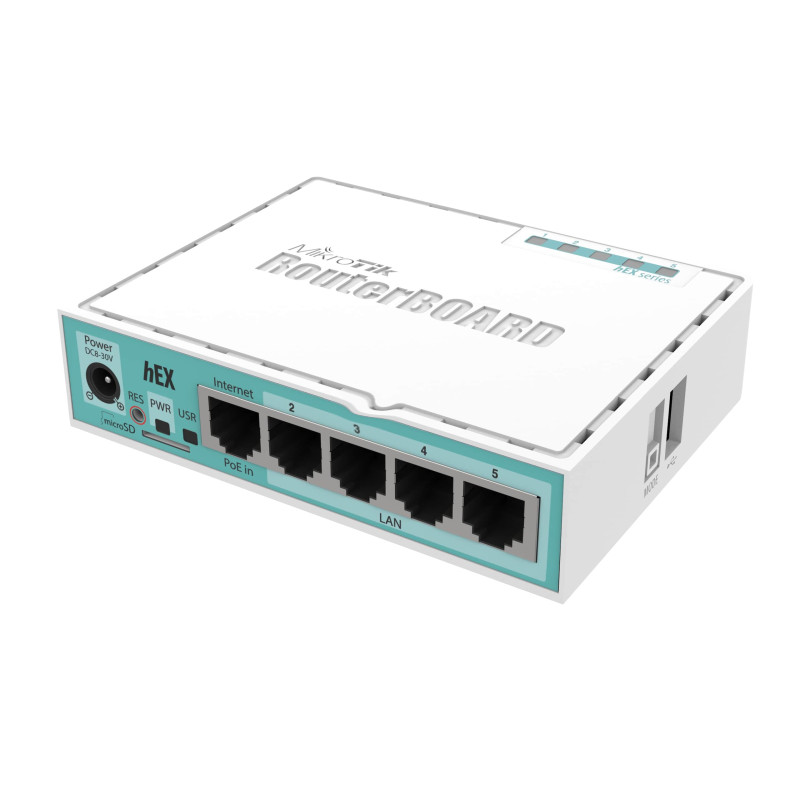 Mikrotik RB750Gr3, hEX, Dual Core 880MHz MHz CPU, 256MB RAM, 5×Gigabit LAN, USB, RouterOS L4, plastično kućište, PSU - Slika 2