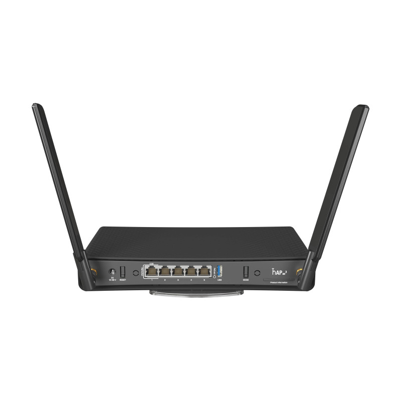 Mikrotik hAP ax3, Wi-Fi 6, C53UiG+5HPaxD2HPaxD, Quad-Core 1.8 GHz CPU, 1GB RAM, 4×Gbit/1×2.5Gbit LAN (PoE In/Out), 2.4GHz/5GHz 802.11ax, Dual Chain, RouterOS L6, desktop kućište, PSU
