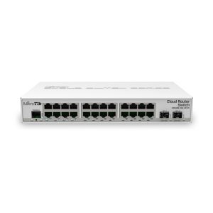 Mikrotik Cloud Router Switch CRS326-24G-2S+IN, 800 MHz CPU, 512MB RAM, 24xG-LAN, 2xSFP+ cage, RouterOS L5 or SwitchOS (dual boot), desktop kućište, PSU