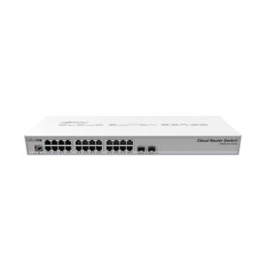 Mikrotik Cloud Router Switch CRS326-24G-2S+RM, 800 MHz CPU, 512MB RAM, 24xG-LAN, 2xSFP+ cage, RouterOS L5 or SwitchOS (dual boot), 1U rackmount kućište, PSU