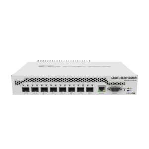 Mikrotik Cloud Router Switch CRS309-1G-8S+IN, Dual core 800MHz CPU, 512MB RAM, 1×GLAN, 8×SFP+ cages, RouterOS, L5 or SwitchOS (dual boot), pasivno desktop kućište, rackmount ears, PSU