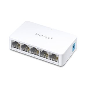 Mercusys 5-port mini Desktop preklopnik (Switch), 5×10/100M RJ45 ports, plastično kućište