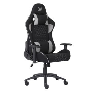 Bit Force KHAN F-2D igraća stolica s potpornim jastučićima, tkanina, 2D naslon za ruke, nosivost 150kg, crno/siva