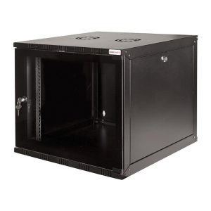 Canovate 19" 9U 540x550x455 ECO zidni ormar s bočnim pločama koje se mogu otvoriti izvana, crni (WEO-9-09F5F)
