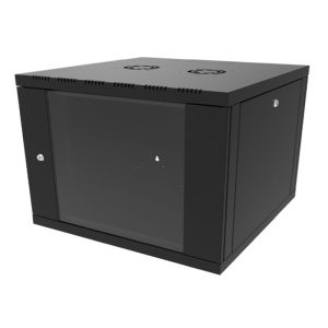 Canovate 6U 600x600x376 SINGLE zidni ormar s bočnim stranama koje se mogu otvoriti izvana, crni (WS3O-9-0666F)
