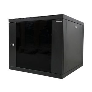 Canovate 12U 600×600×631 SINGLE zidni ormar s bočnim stranama koje se mogu otvoriti izvana, crni (WS3O-9-1266F)