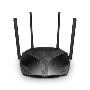 Mercusys MR80X AX3000 bežični usmjerivač (Dual-Band WiFi 6 Router) 574Mbps/2402Mbps (2.4GHz/5GHz), 802.11ax/ac/a/b/g/n, 3×G-LAN, 1×G-WAN, 4×5 dBi fiksne omni-direkcione antene