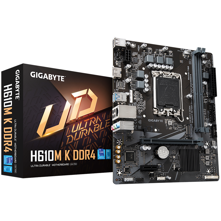 GIGABYTE MB H610M K DDR4 LGA1700 2 x DDR4 DIMM 1 x M.2 2 x SATA 1 x HDMI port Micro ATX
