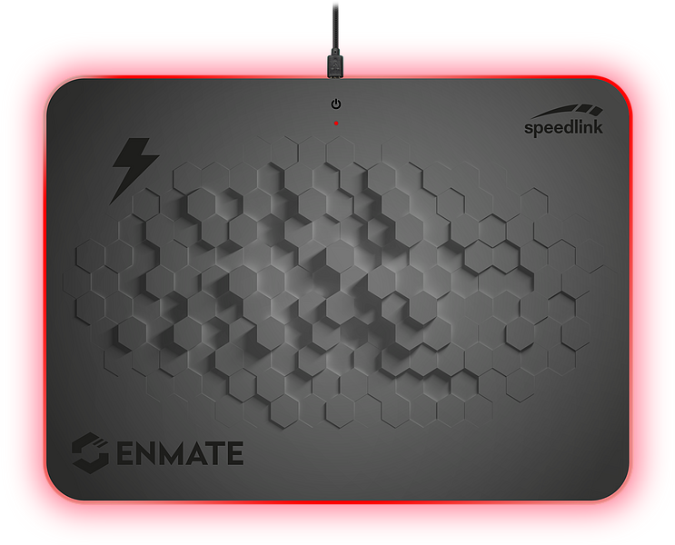 Podloga za miš SPEEDLINK Enmate, RGB, s tehnologijom punjenja, 350×255×6 mm, siva