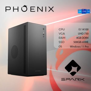 Računalo Phoenix SPARK Y-229 Intel i3 14100/8GB DDR4/NVME SSD 500GB/500W/Windows 11 PRO