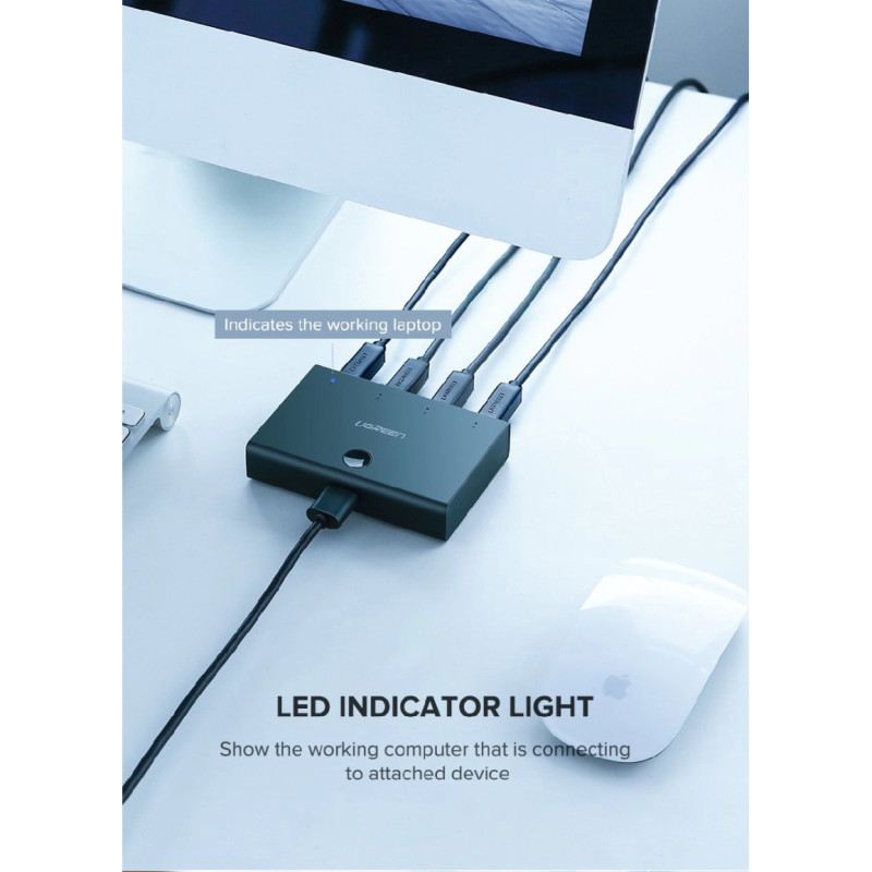 UGREEN Data Switch USB 2.0, 4 ulaza/1 izlaz, crni - Slika 4