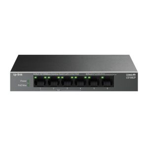 TP-Link 6-Port 10/100Mbps Desktop preklopnik (Switch), 6×10/100 Mbps RJ45 Ports (4×10/100 Mbps 802.3af PoE Ports) 802.3af, 41W PoE Power, metalno kućište