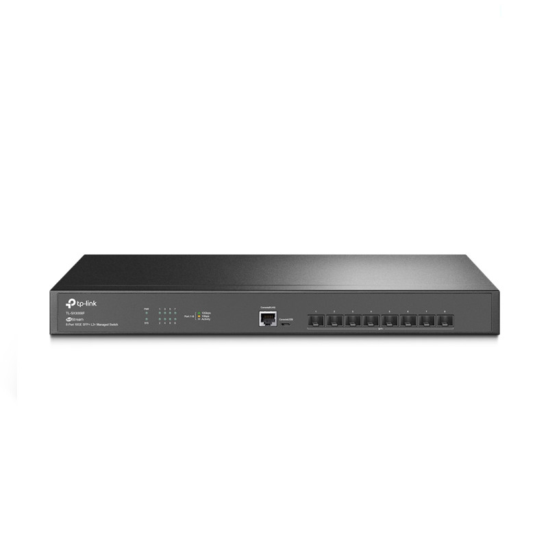 TP-Link 8-Port Omada JetStream Managed preklopnik (Switch) 10GE SFP+ L2+, 8×10G SFP+, RJ45/Micro-USB Console Port, 1U 19" Rack-mount