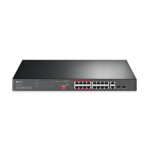 TP-Link 16-port Desktop PoE+ preklopnik (Switch), 16×10/100M RJ45 PoE, 2×10/100/1000M RJ45, 2×SFP Gigabit Combo, metalno kućište (194W)