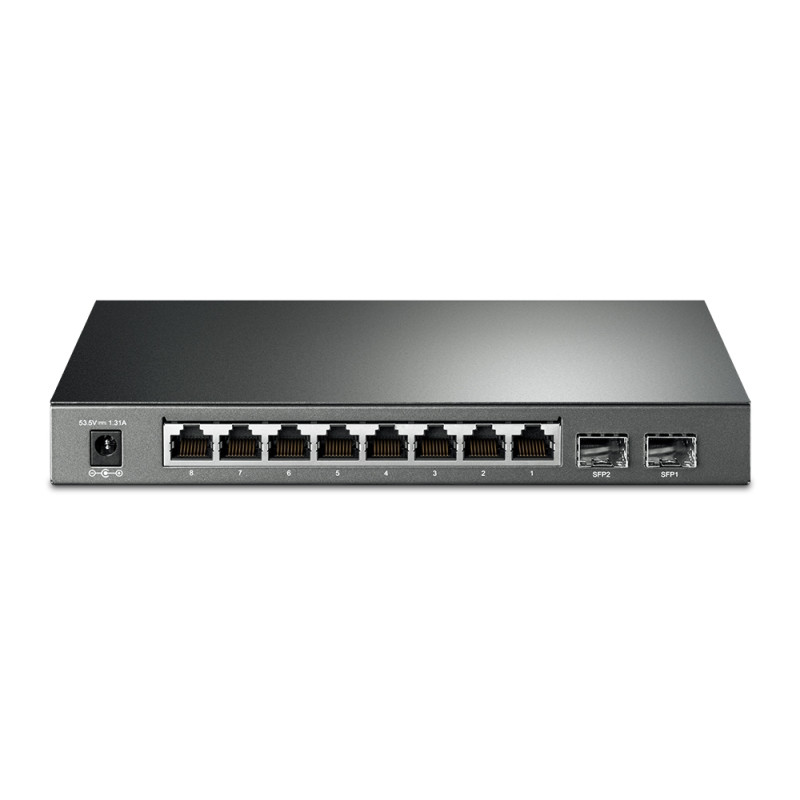 TP-Link 10-port Gigabit PoE+ Smart preklopnik (Switch), 8×10/100/1000M RJ45 ports + 2×SFP ports, metalno kućište (61W) - Slika 3