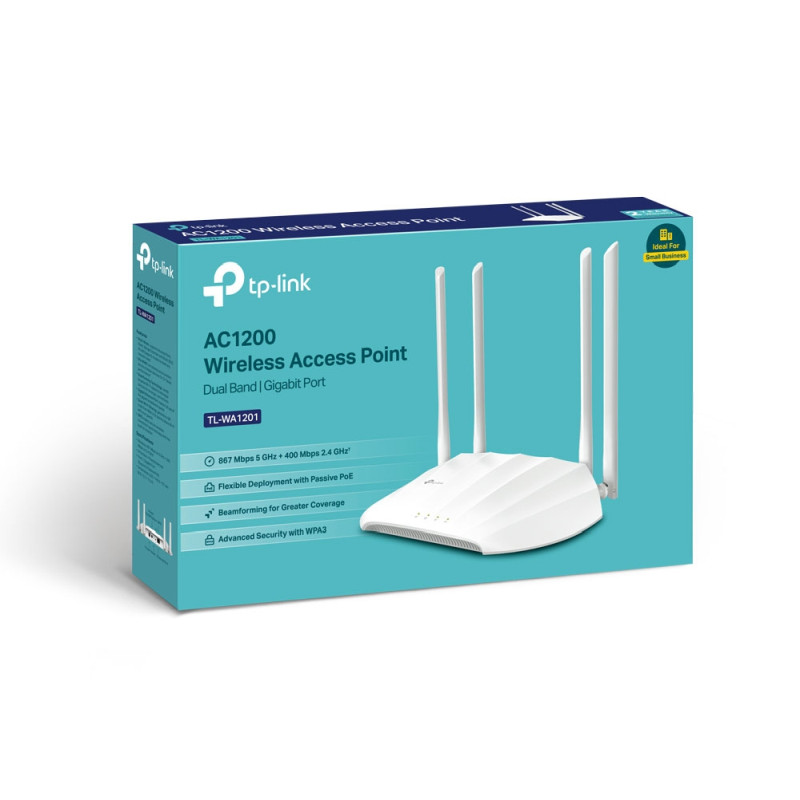 TP-Link AC1200 bežična pristupna točka (Dual-Band AP) 300Mbps/867Mbps (2.4GHz/5GHz), 802.11ac/a/n/g/b, Pasivni PoE, 1×GLAN, 4×fiksne antene - Slika 3