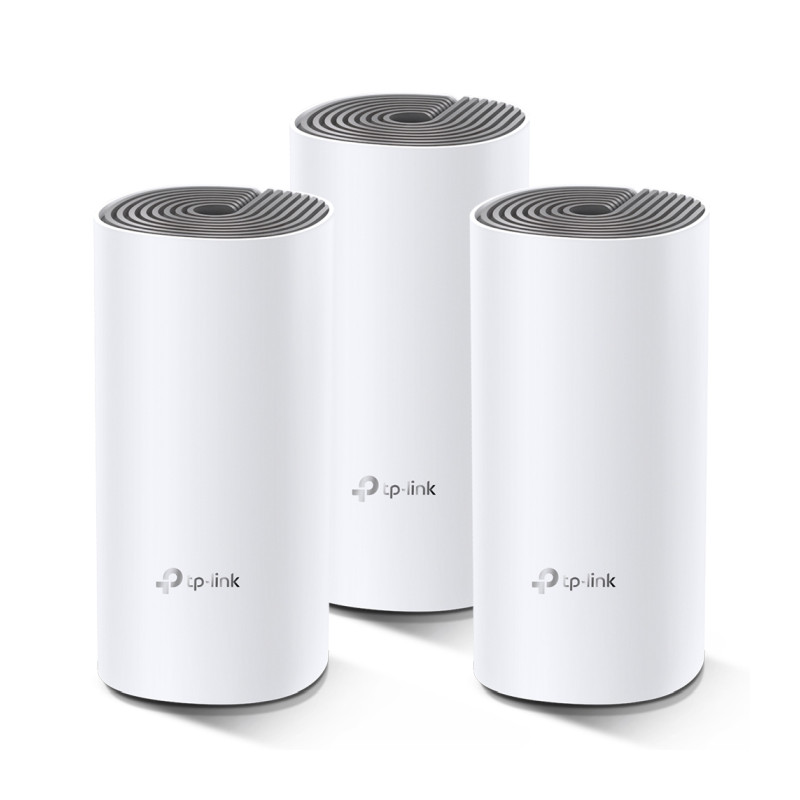 TP-Link AC1200 Deco E4 (3 pack) Mesh Wi-Fi, Dual-Band 300Mbps/867Mbps (2.4GHz/5GHz), 2×LAN, 2×interna antena, Deco App