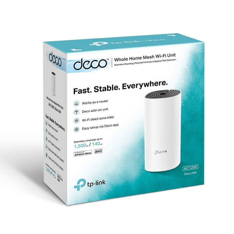 TP-Link AC1200 Deco M4 (1 pack) Mesh Wi-Fi, Dual-Band 300Mbps/867Mbps (2.4GHz/5GHz), 2×GLAN, 2×interna antena, Deco App - Slika 5
